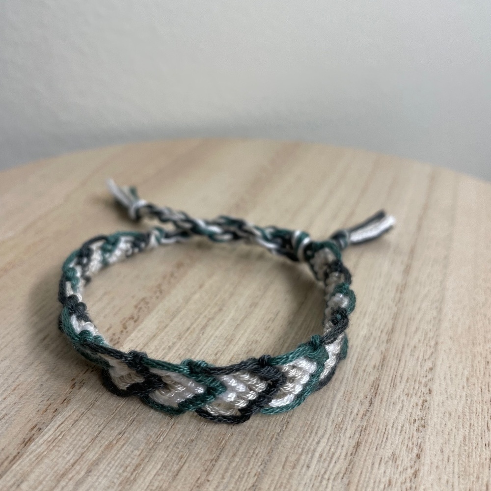 Gray Turquoise Woven Bracelet